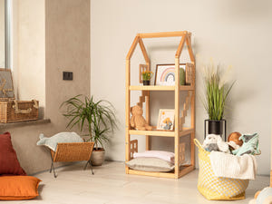 Kids House Shelf with Windows