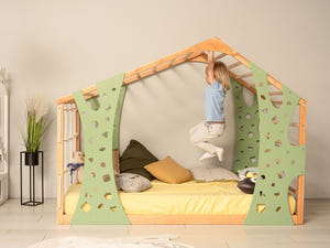 Montessori Climbing Bed Monkey - Twin Floor Bed - Toddler Full Bed - Jungle Gym Bed by BUSYWOOD