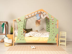 Monkey Bed for Climbing Legs & Slats Gym Bed - Twin Toddler Bed - Montessori Bed Full