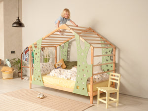 Monkey Bed for Climbing Legs & Slats Gym Bed - Twin Toddler Bed - Montessori Bed Full