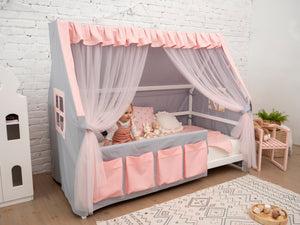 Princess Palace Canopy Bed Toddler tent Montessori playhouse For Model 1