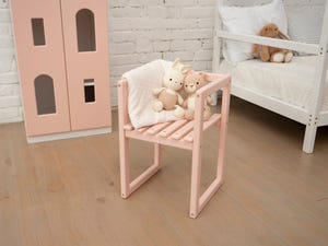Montessori Wood Chair for Girl Room (Chair Cube)