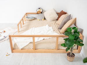 Montessori floor bed with rails (Model 10)