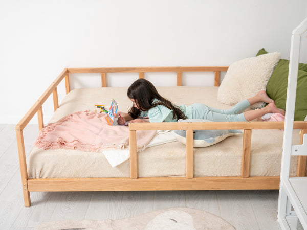 Montessori wood bed with legs&slats  (Model 10)