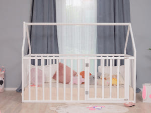 Montessori wood House Playpen with Fall Protection Platform Bed (Model 21)