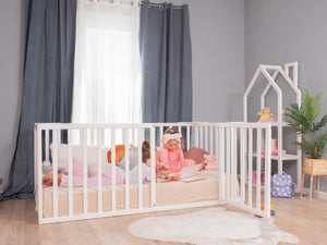 Montessori toddler bed - Kids bed frame with extended rail (Model 6.3/20)