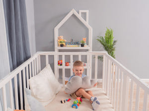 Toddler Floor Bed with Slatted Base and Safety Rails (Model 6.3/20)