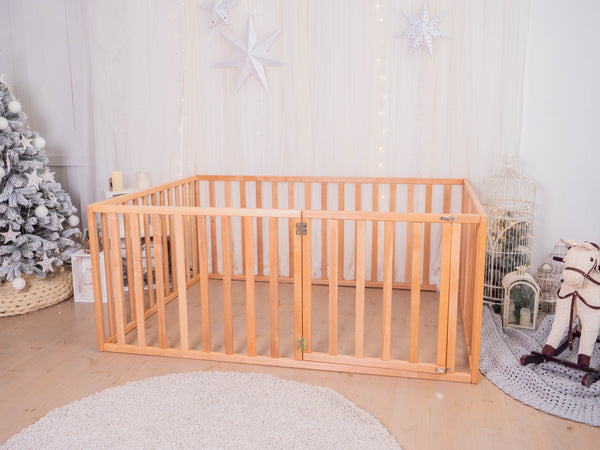 Montessori Playpen Platform bed with extended rail | Full size (Model 6.3/20)