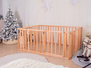 Montessori Floor Playpen Bed with extended rail (Model 6.3/20)
