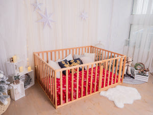 Montessori Floor Playpen Bed with extended rail (Model 6.3/20)