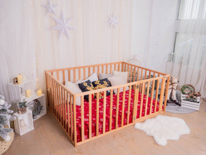 Montessori Floor Playpen Bed with extended rail (Model 6.3/20)