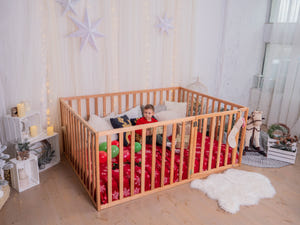 Montessori Floor Playpen Bed with extended rail (Model 6.3/20)