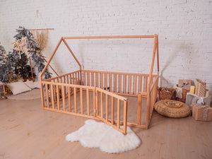 Wooden playpen bed for Kids bedroom (Model 6/17)