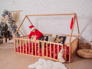 Wooden playpen bed for Kids bedroom (Model 6/17)