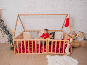Wooden playpen bed for Kids bedroom (Model 6/17)
