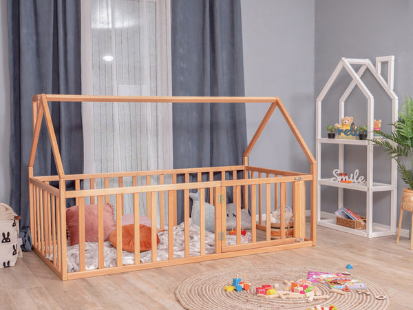 Toddler House bed Playpen Natural color | 75x54 in (Model 6/17), фото 1