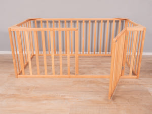 Montessori wood toddler floor bed with extended rail (Model 6.3/20)