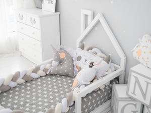 Montessori Floor Bed with slats White color (Model 3)