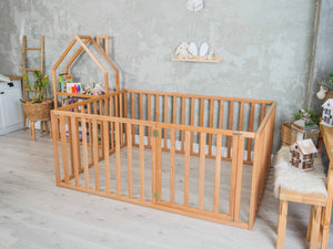 Wooden Platform bed Playpen with extended rail | Full size (Model 6.3/20)