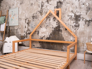 Montessori Wood Bed with legs Natural Color (Model 3)