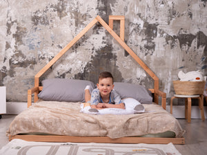 Montessori bed frame with mattress base 13 sizes | 7 colors (Model 3)