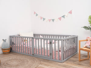 Montessori wood playpen for kids Platform bed (Model 6.2/19)