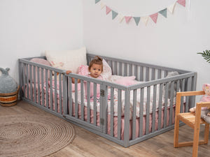 Montessori wood playpen for kids Platform bed (Model 6.2/19)