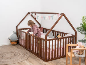 Floor House Bed for Toddlers with Slats (Model 6/17)