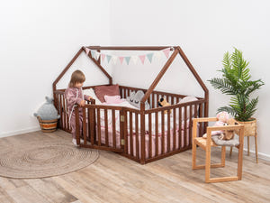 Floor House Bed for Toddlers with Slats (Model 6/17)
