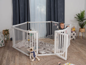 Montessori Wood Playpen Bed for Toddler Transformable floor bed (Model 22)