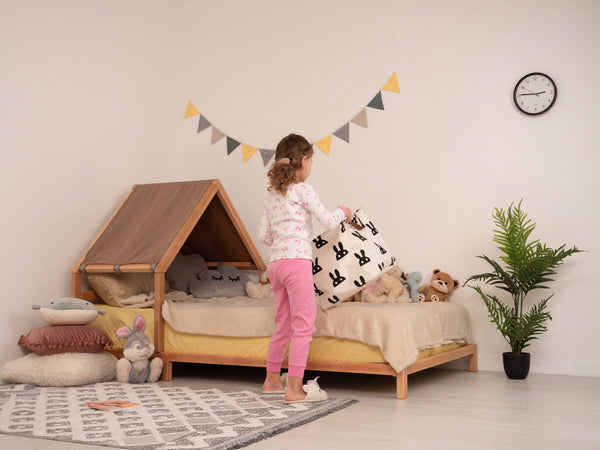 Headboard Bed with Chocolate Canopy, фото 8