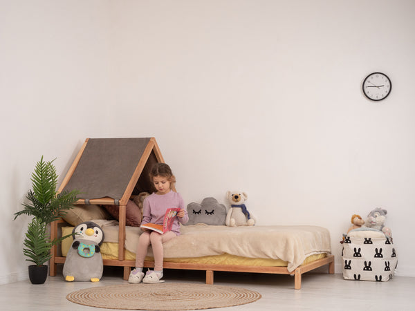 Headboard Bed with Brown Canopy, фото 1