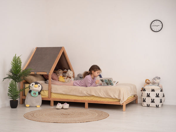 Headboard Bed with Brown Canopy, фото 5