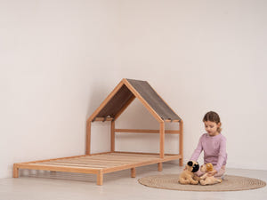 Headboard Bed with Chocolate Canopy