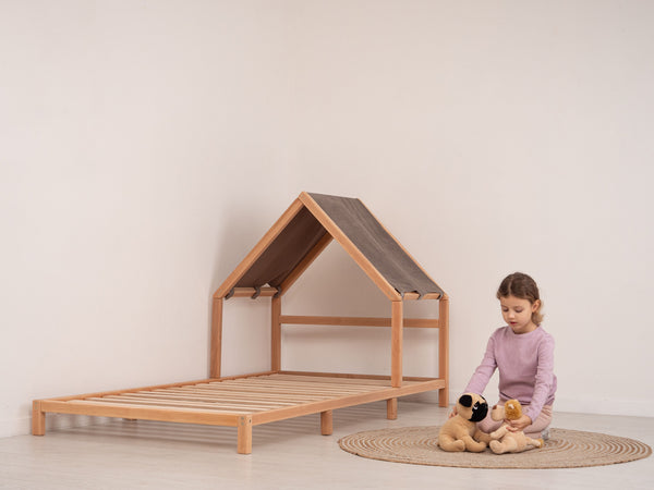 Headboard Bed with Brown Canopy, фото 10