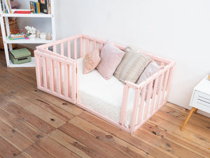 Girls twin bed frame - Toddler bed with rails (Model 6.2/19)