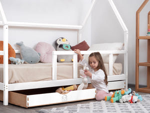 Wooden Montessori Climbing Bed with Drawers (Model 1)