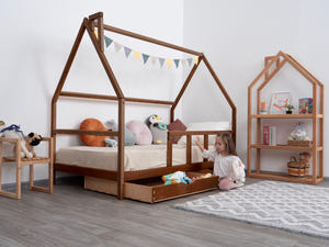 Montessori Wooden Set in Dark and Black colors (Model 1)