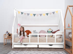 Wooden Montessori Climbing Bed with Drawers (Model 1)