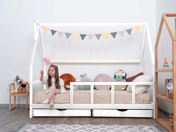 Wooden Montessori Climbing Bed with Drawers (Model 1), фото 1