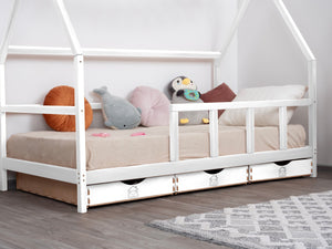 Wooden Montessori Climbing Bed with Drawers (Model 1)