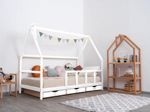 Wooden Montessori Climbing Bed with Drawers (Model 1)