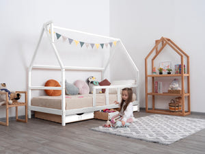Wooden Montessori Climbing Bed with Drawers (Model 1)