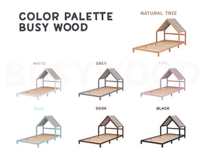 Headboard Bed with Chocolate Canopy