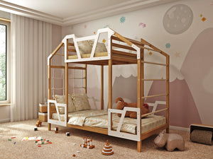 Montessori Twin Bed - Playhouse Bunk Bed - Climbling Bed Frame, photo 1