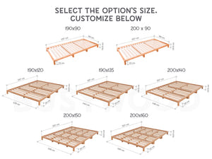 Zen Low Profile Bed with Legs & Slats