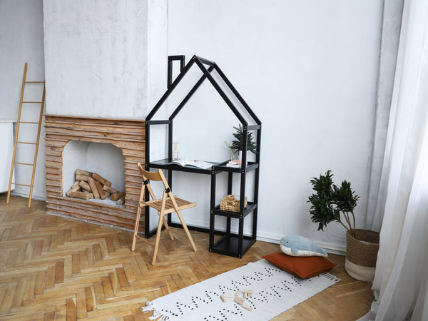 Kids House Learning Table with Shelves, фото 4