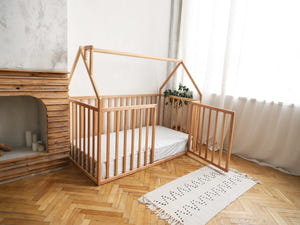 House Playpen Bed with Fall Protection Floor & Slats (Model 21)