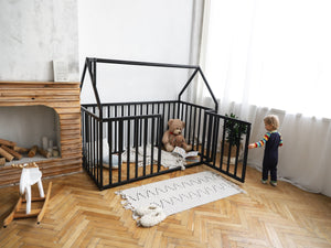 Crib size floor bed - Wooden toddler bed (Model 21)