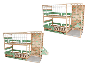 Eco-Friendly Montessori Jungle Bed - Bunk Bed with Optional Table & Drawers